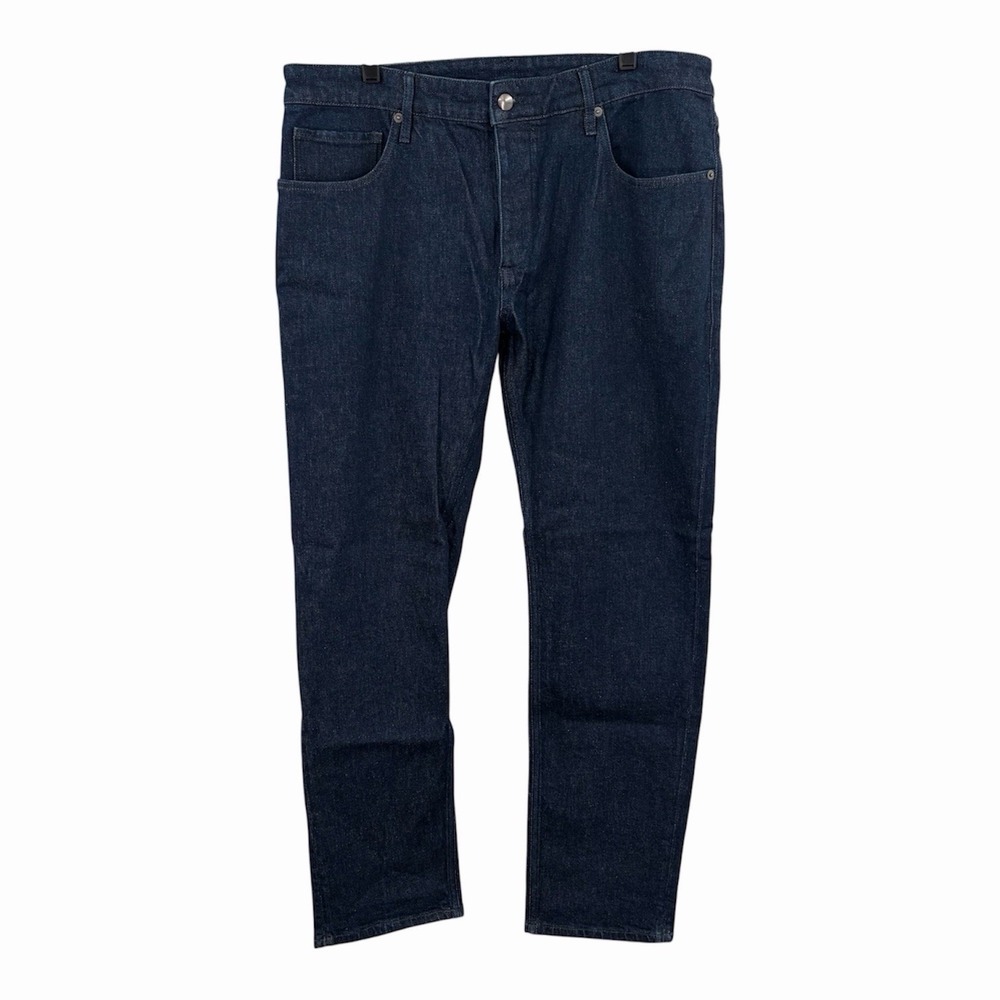 Candiani Denim Selvedge 5 Pocket Sample Jeans Size 37x32 Blue Button Fly Slim - Picture 2 of 12
